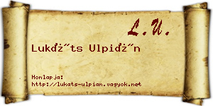 Lukáts Ulpián névjegykártya